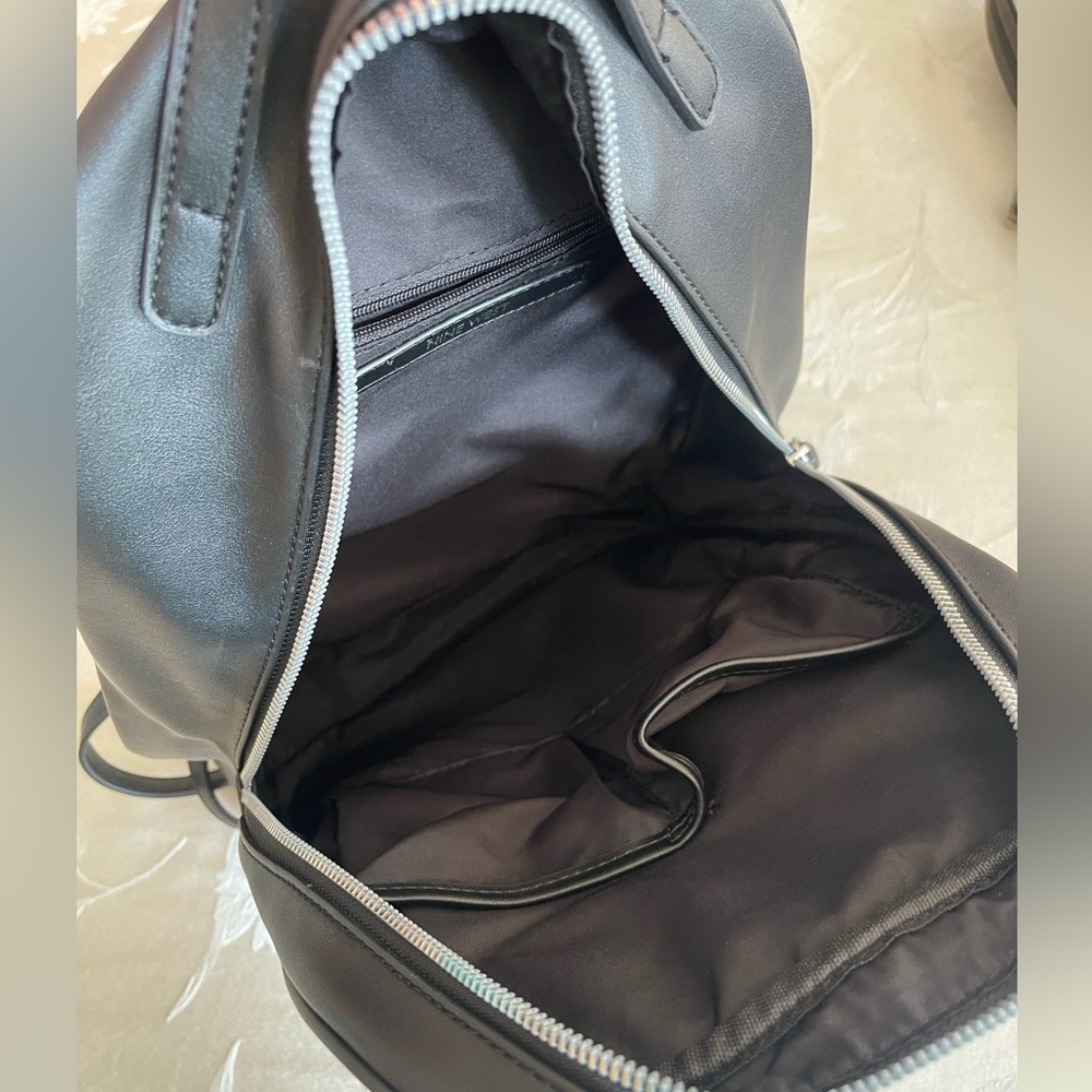 Black Leather Nine West Backpack - Picture 7 of 13